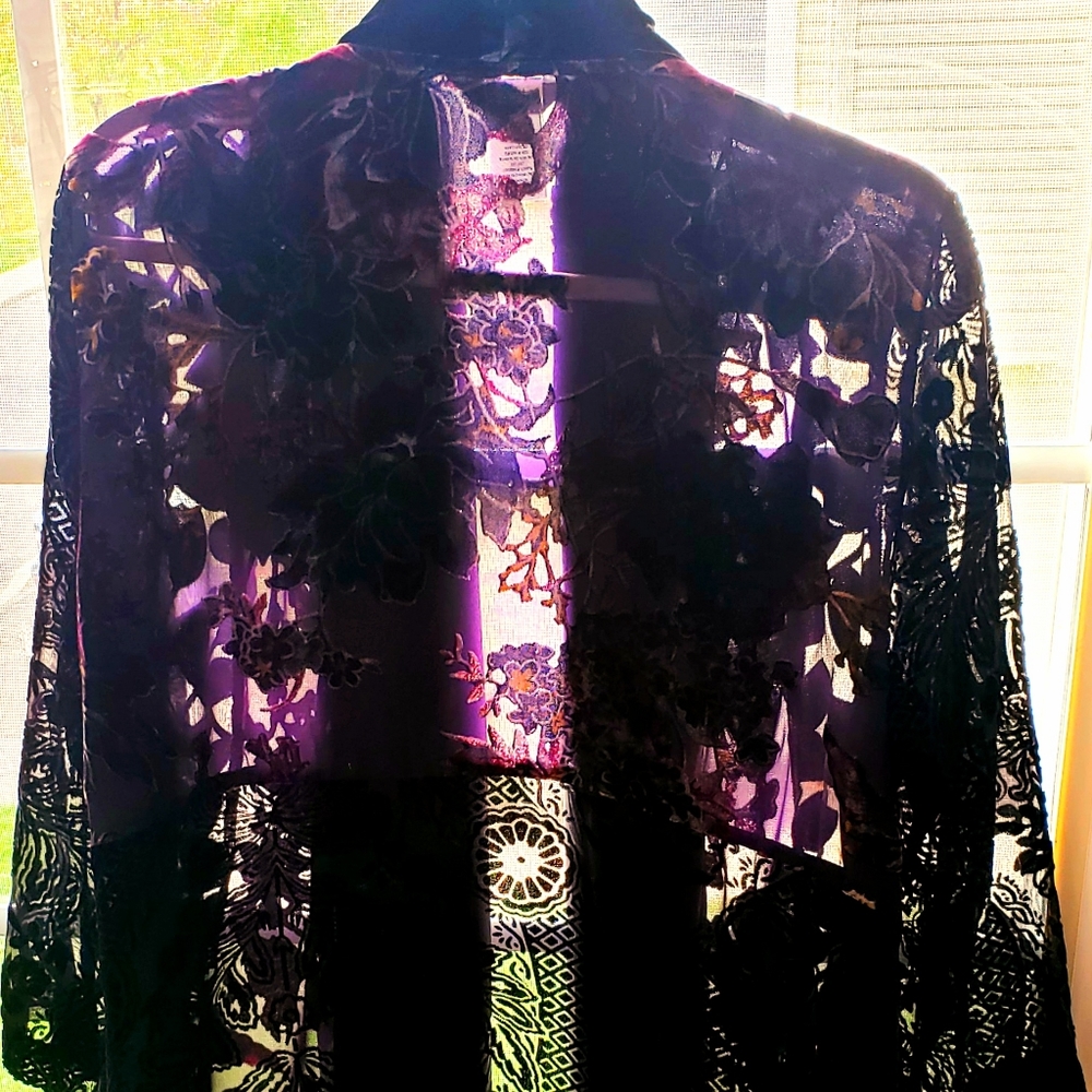 NWOT- Multiples Open Shawl Burnout Jacket